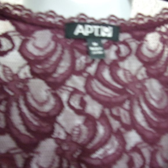 Wine Lace Top Blouse and Cami Set Size M NWT - Picture 4 of 5
